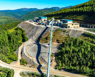 Aerial photo of the mill and surface facilities at Pogo Mine.