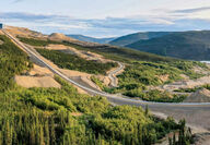 The 1,500-meter overland conveyor belt at Victoria Gold's Eagle Gold mine.