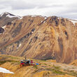 Drill pad set on the crest of a mountain in Yukon, Canada.