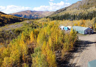 White Gold’s campsite in the White Gold District of Yukon, Canada.