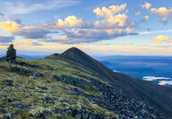 Top of the Haldane ridge looking east over Yukon, Canada.