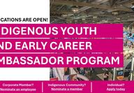 Applications are open graphic for PDAC Indigenous Ambassador Program.
