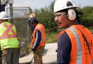 An Alaska Native drill operator at the Pebble mine project in Alaska.