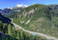 A beautiful landscape view of the Canada-Alaska border.