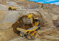 Heavy equipment at Victoria Eagle Gold mine Dublin Gulch Yukon Territory