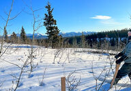 Gladiator Metals crewmember looking out over snow-filled field.