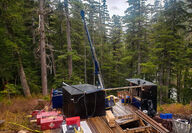 A drill tests for silver at the Wolf deposit on the Kitsault Valley project.