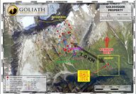 Map of Jackpot gold discovery in relation to Surebet corridor at Golddigger.