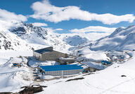 Winter view of the Brucejack gold mine camp and mill in Northern BC.