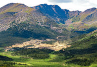 Placer gold mining operation below Mount Hinton Yukon