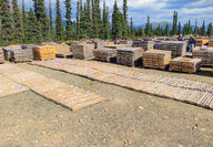 558.7 meters of mineralized drill core laid out on display at Snowline’s camp.