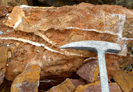 Gold quartz veins at Taurus deposit Cassiar Golden Triangle British Columbia
