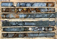 Highly mineralized core from Western Alaska’s 2022 drilling at Waterpump.