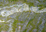 Bird’s eye view of exposed hard rock lithium pegmatite in NWT.