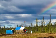 Gold exploration drill rig end of rainbow setup AurMac Yukon