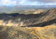 Drill pad on a ridge at Sitka Gold’s RC Gold project in Yukon.