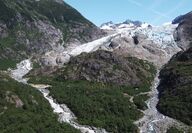 Drone shot of the Herbert Gold project in Southeast Alaska.