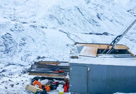 A drill pad along a snowy slope in Cantex’s North Rackla property.