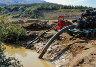 Pumps manage and treat water at Eagle Mine after heap leach failure.