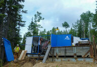 Kluane Drilling crew drilling holes at Klondike Gold Corp.’s Yukon property.