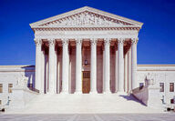 The front of the Supreme Court building in Washington D.C.