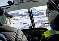 Pilots flying out to a drill pad located at the Pebble project in SW Alaska.