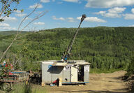 A drill tests for gold on Freegold Ventures’ Golden Summit project.