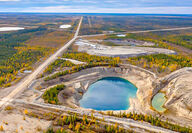 Aerial view of the Osisko’s work camp at the historic Pine Point zinc mine.