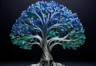 Metallic tree with periodic element cobalt in roots.