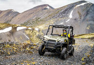 Polaris ATV at road accessible Macmillan Pass zinc project Yukon Canada