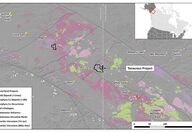 Map of Tanacross and other mineral projects in Alaska and Yukon.